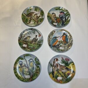 Goebel W Germany Vintage Porcelain Hand Painted Signed G Marks Birds Set Of 6
